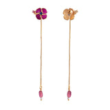 Flower Fantasy Magenta Bloom  Dangler Earrings