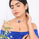 Flower Fantasy  Sapphire Bloom Choker Necklace