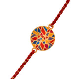 Abstract Mosaic Multi-Color Enamel Rakhi For Brother