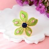 Flower Fantasy Sage Green  Spring Blossom Ring