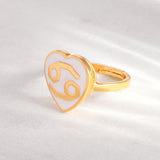 Zodiac Cancer Enamel Ring