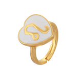 Zodiac Leo Enamel Ring