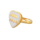 Zodiac Aquarius Enamel Ring