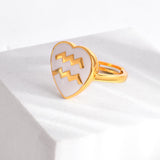 Zodiac Aquarius Enamel Ring