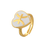 Zodiac Pisces Enamel Ring