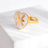 Zodiac Pisces Enamel Ring