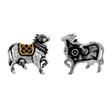 Qasbah Nandi Oxidised Two Tone Stud Earrings