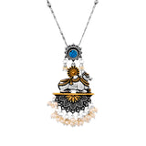 Qasbah Nandi Oxidised Two Tone Pendant Set