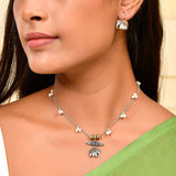 Qasbah Gajraj Oxidised Two Tone Necklace Set