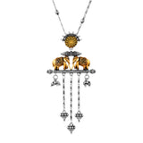 Qasbah Haathi Mere Sathi Oxidised Two Tone Pendant Set