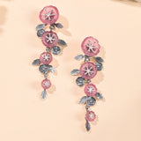 Bloom 925 Sterling Silver Sakura Statement Long Earrings