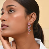 Bloom 925 Sterling Silver Sakura Statement Long Earrings