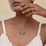 Bloom 925 Sterling Silver Sakura Layered Necklace