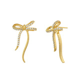 Trendy Cupid’S Ribbons Bow Stud Earrings