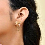 Trendy Cupid’s Ribbons Bow Stud Earrings