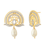 Alpana Luminary Lotus Pearl Drop Earrings