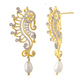 Alpana Elegant Paisley Pearl Drop Earrings