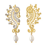 Alpana Elegant Paisley Pearl Drop Earrings