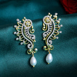 Alpana Elegant Paisley Pearl Drop Earrings