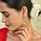 Alpana Elegant Paisley Pearl Drop Earrings