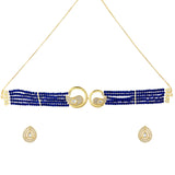 Panchhi Kruttika Blue Choker Necklace Set