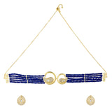 Panchhi Kruttika Blue Choker Necklace Set