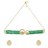 Panchhi Kruttika Choker Green Necklace Set