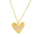 Valentine's Day Radiant Heart Cz Pendant Necklace