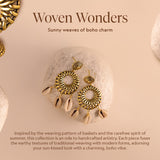 Trendy Earrings Studded Fluted Hoop Earrings