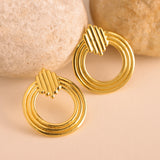 Trendy Earrings Fluted Interlinked Stud Earrings