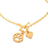 Valentine's Day Pawfect Love Toggle Charm Bracelet