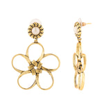 Woven Wonders Flat Twisted Floral Dangler Earrings