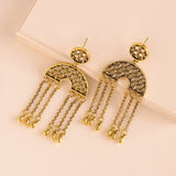 Woven Wonders Wavy Weaved Dangler  Earrings