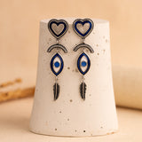 Boho Tribe Feathered Insight Oxidised Earrings