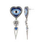 Boho Tribe Nomadic Hearts Eye Oxidised Earrings