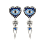 Boho Tribe Nomadic Hearts Eye Oxidised Earrings