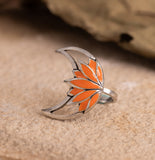 Boho Tribe Moonlit Lotus Oxidised Enamel Ring