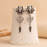 Boho Tribe Radiant Lotus Oxidised Earrings