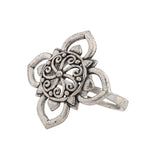 Boho Tribe Flora Oxidised Ring