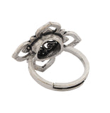 Boho Tribe Flora Oxidised Ring