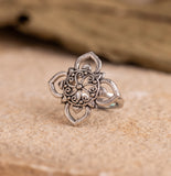 Boho Tribe Flora Oxidised Ring