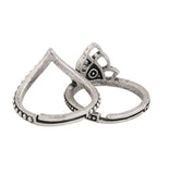 Boho Tribe Mystic Flora Oxidised Stackable Rings