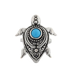 Boho Tribe Turtle Turquoise Oxidised Ring