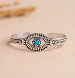 Boho Tribe Wanderer’s Eye Turquoise Oxidised Cuff Bangle