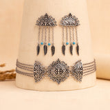 Boho Tribe Nomadic Oxidised Choker Necklace Set