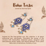 Boho Tribe Celestial Drop Oxidised Stud Earrings