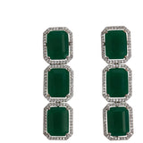 Emerald Cut Zircons Adorned White Toned Choker Jewellery Set