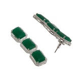 Emerald Cut Zircons Adorned White Toned Choker Jewellery Set