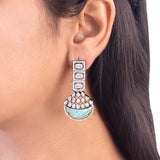 Brass CZ Gems Adorned Earrings