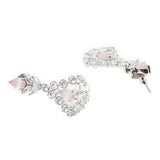 CZ Silver Plated Pink & White Jhumka Jewellery Set